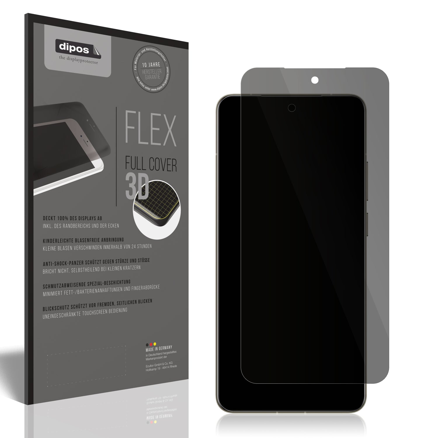 Blickschutzfolie von dipos passend für Realme GT 7 Pro Racing, 100% Displayabdeckung und blasenfreie Montage