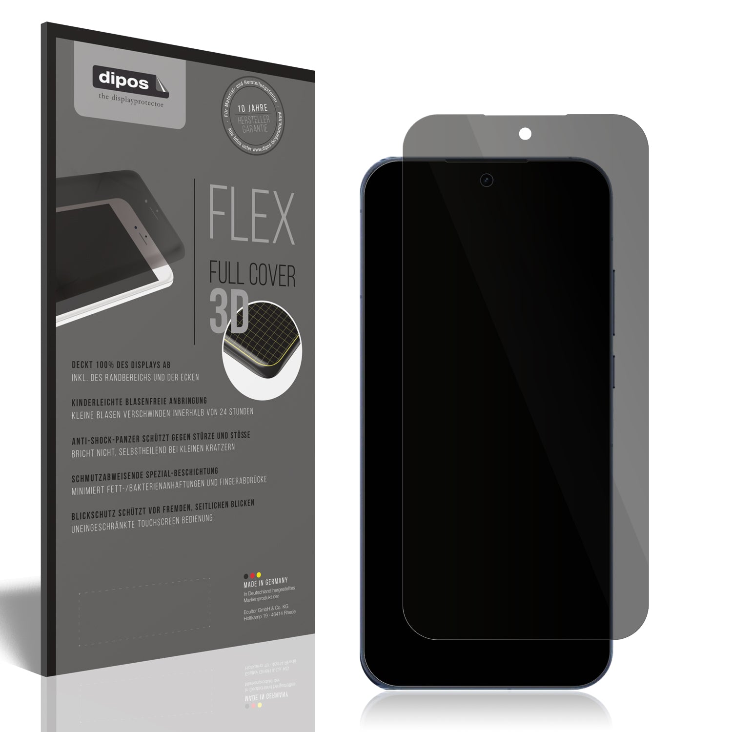 Blickschutzfolie von dipos passend für Realme GT8, 100% Displayabdeckung und blasenfreie Montage