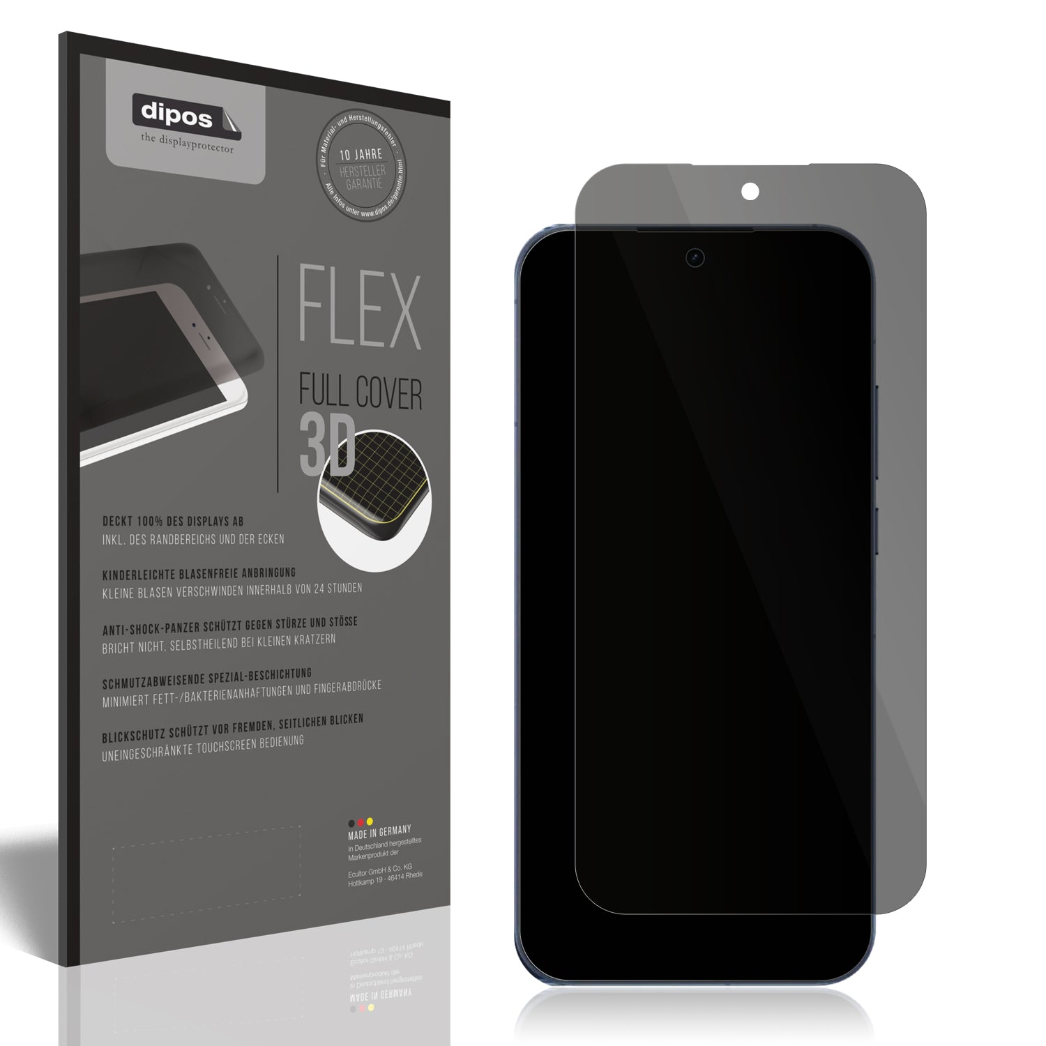 Blickschutzfolie von dipos passend für Realme GT8 Pro, 100% Displayabdeckung und blasenfreie Montage