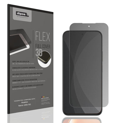 Blickschutzfolie von dipos passend für Realme Narzo 100x 5G, 100% Displayabdeckung und blasenfreie Montage