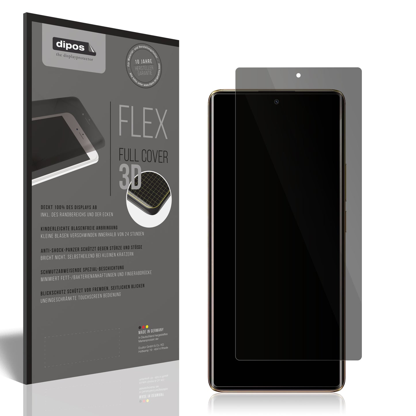 Blickschutzfolie von dipos passend für Realme Narzo 60 Pro, 100% Displayabdeckung und blasenfreie Montage