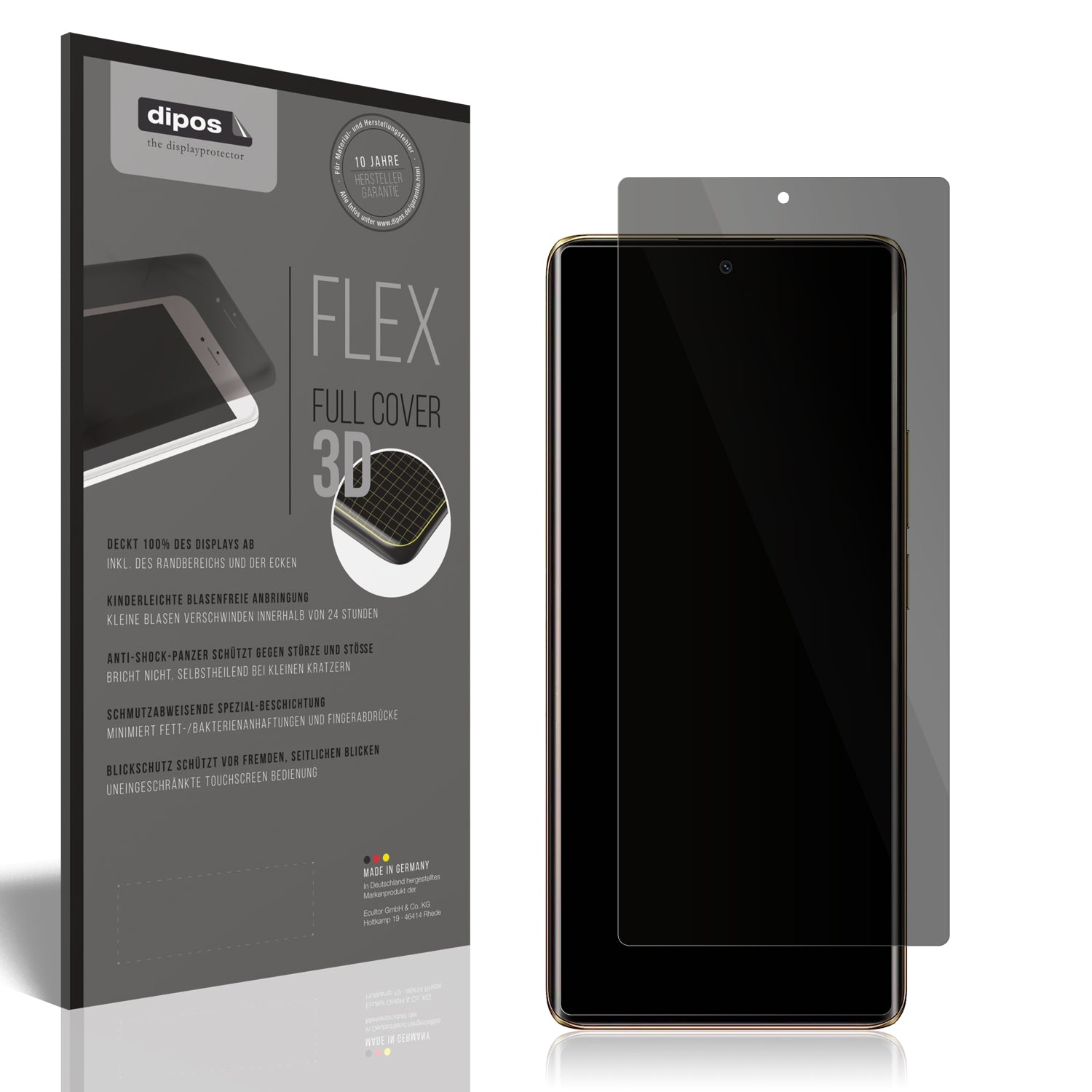 Blickschutzfolie von dipos passend für Realme Narzo 60 Pro, 100% Displayabdeckung und blasenfreie Montage