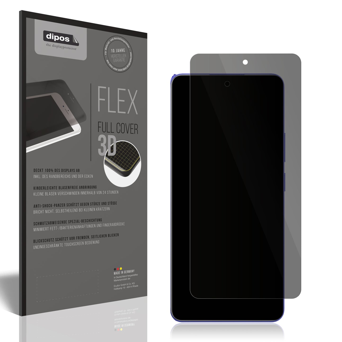 Blickschutzfolie von dipos passend für Realme P1 Speed, 100% Displayabdeckung und blasenfreie Montage