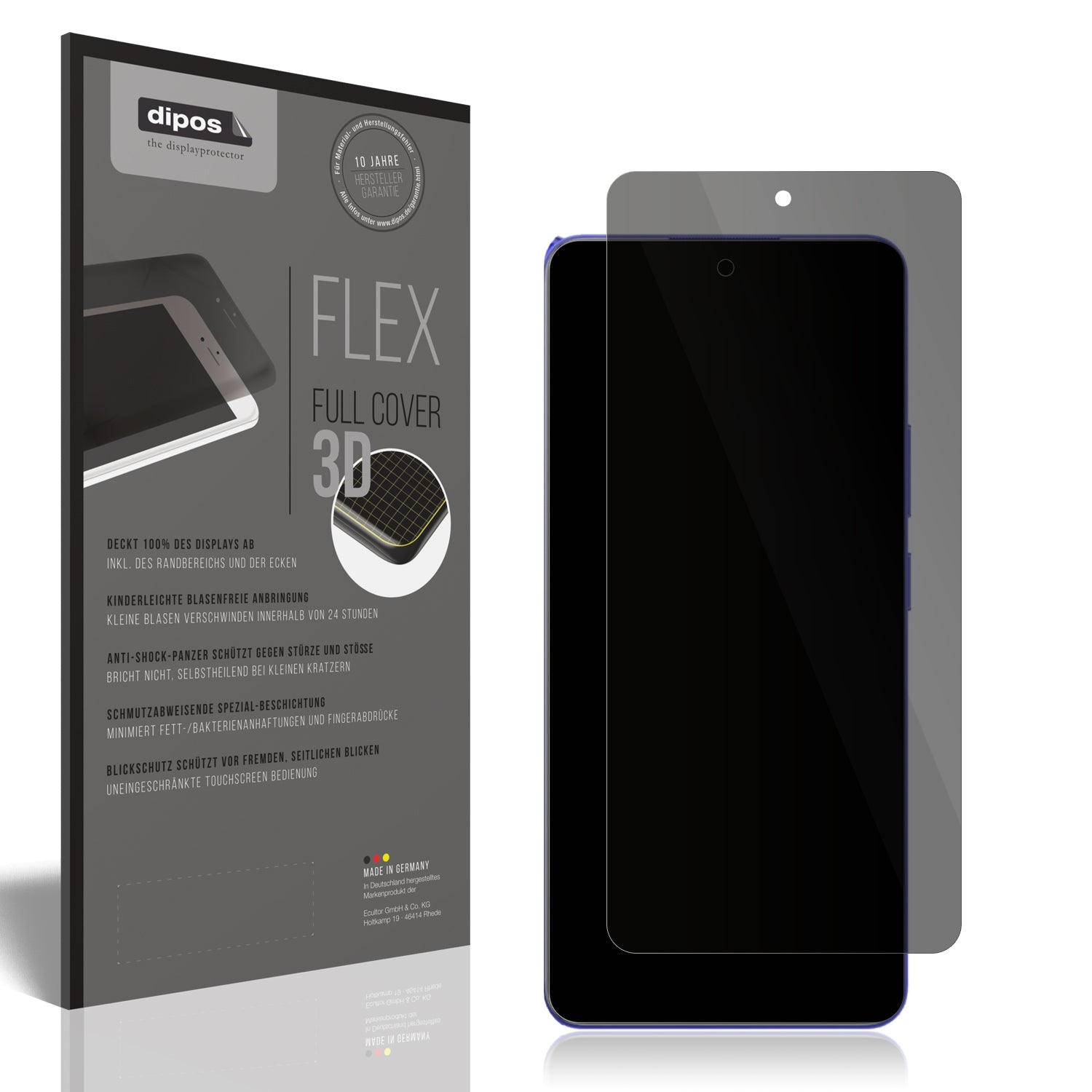 Blickschutzfolie von dipos passend für Realme P1 Speed, 100% Displayabdeckung und blasenfreie Montage