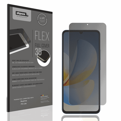 Blickschutzfolie von dipos passend für Realme P4 Lite, 100% Displayabdeckung und blasenfreie Montage
