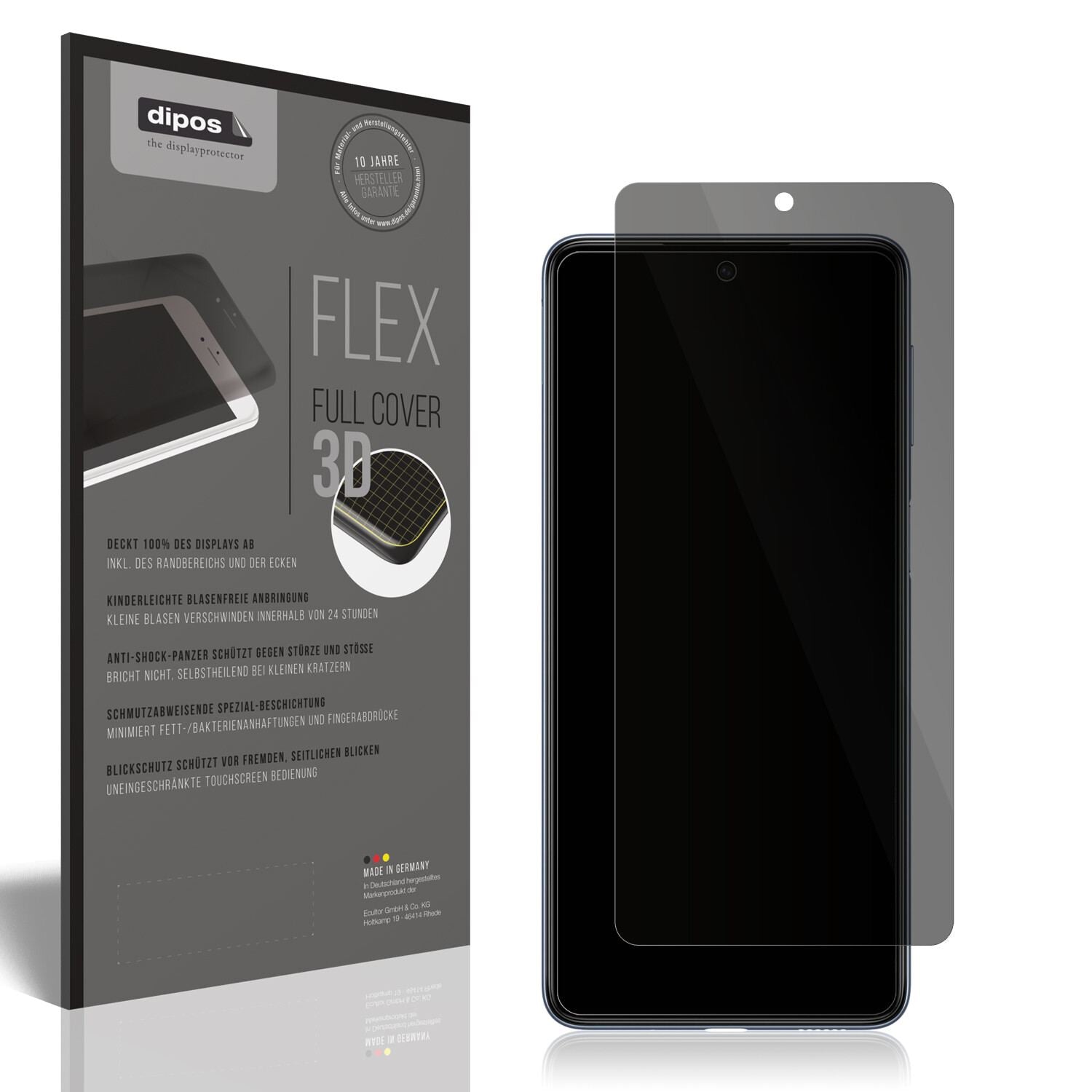 Blickschutzfolie von dipos passend für Samsung Galaxy M53 5G, 100% Displayabdeckung und blasenfreie Montage