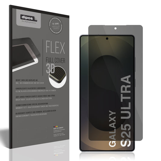 Blickschutzfolie von dipos passend für Samsung Galaxy S25 Ultra Enterprise, 100% Displayabdeckung und blasenfreie Montage