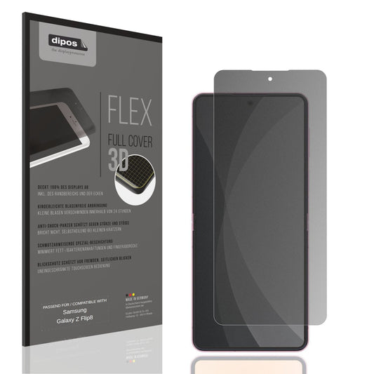 Blickschutzfolie von dipos passend für Samsung Galaxy Z Flip8 Innenseite, 100% Displayabdeckung und blasenfreie Montage