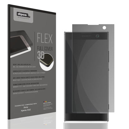 Blickschutzfolie von dipos passend für Sony Xperia XA2, 100% Displayabdeckung und blasenfreie Montage