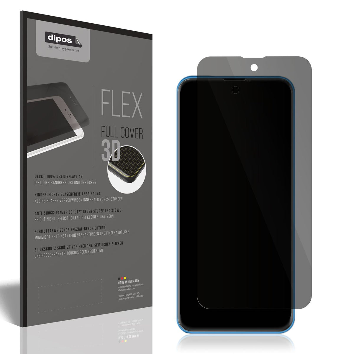 Blickschutzfolie von dipos passend für Sunelan River X1, 100% Displayabdeckung und blasenfreie Montage
