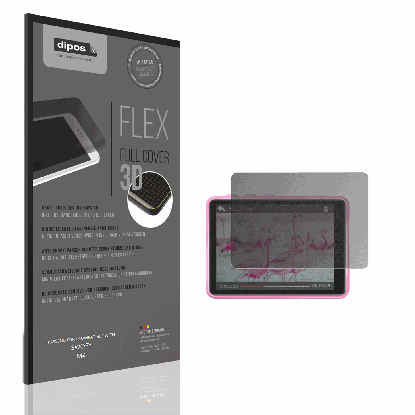 Blickschutzfolie von dipos passend für SWOFY M4, 100% Displayabdeckung und blasenfreie Montage