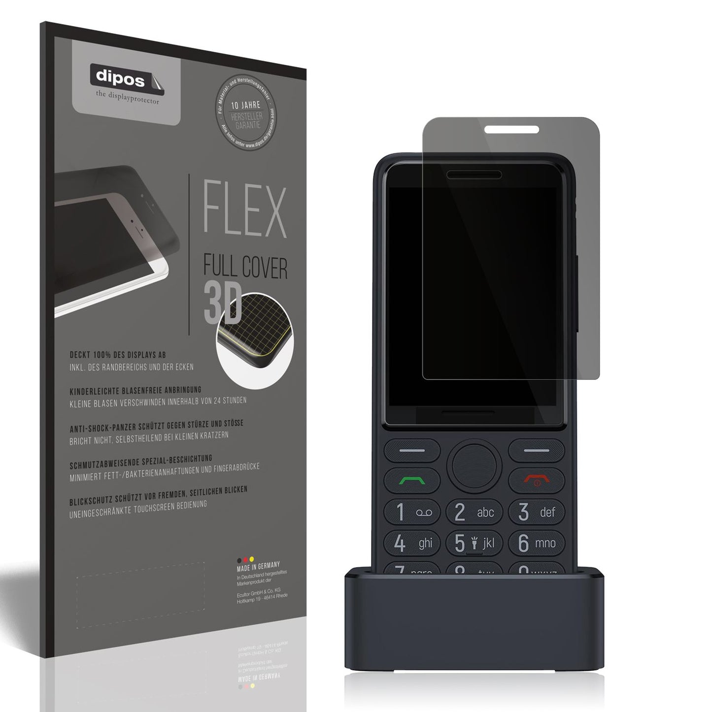 Blickschutzfolie von dipos passend für TCL OneTouch 4022S, 100% Displayabdeckung und blasenfreie Montage