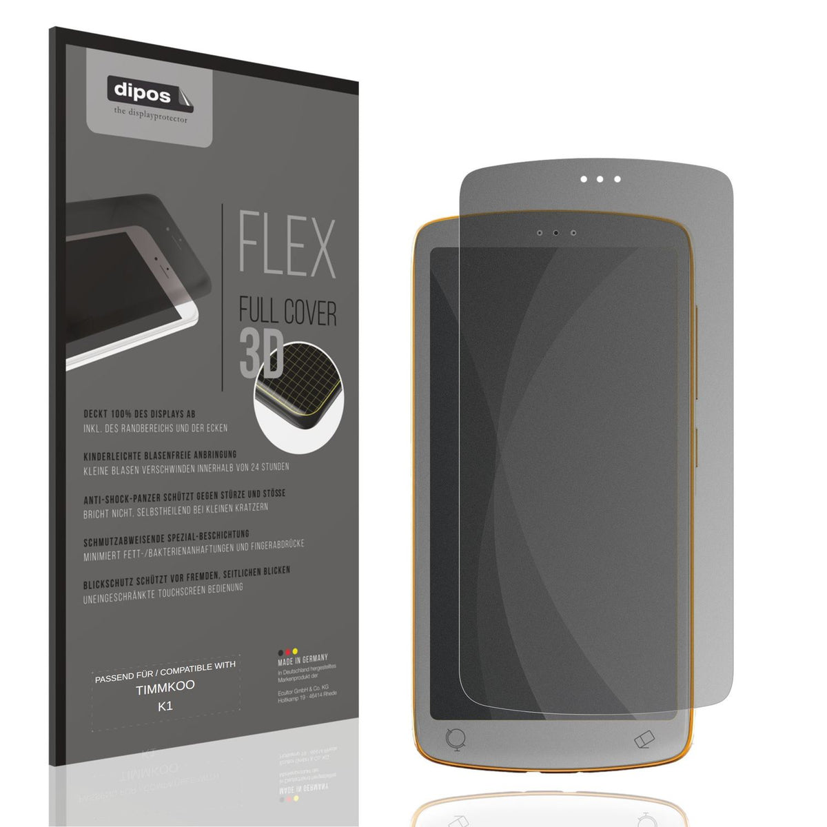 Blickschutzfolie von dipos passend für TIMMKOO K1, 100% Displayabdeckung und blasenfreie Montage