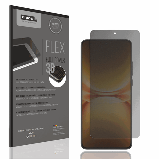Blickschutzfolie von dipos passend für Vivo iQOO 15T, 100% Displayabdeckung und blasenfreie Montage