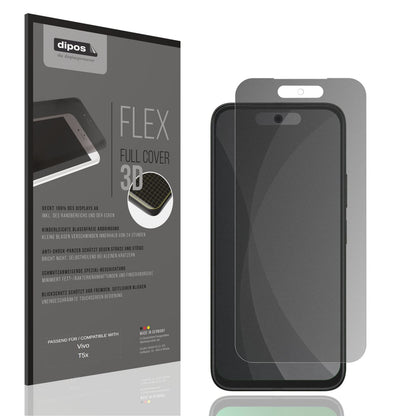 Blickschutzfolie von dipos passend für Vivo T5x, 100% Displayabdeckung und blasenfreie Montage