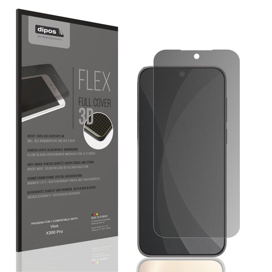 Blickschutzfolie von dipos passend für Vivo X300 Pro, 100% Displayabdeckung und blasenfreie Montage
