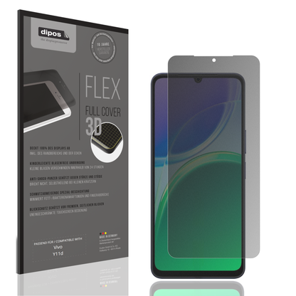 Blickschutzfolie von dipos passend für Vivo Y11d, 100% Displayabdeckung und blasenfreie Montage