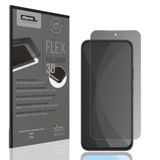 Blickschutzfolie von dipos passend für Vivo Y6a, 100% Displayabdeckung und blasenfreie Montage