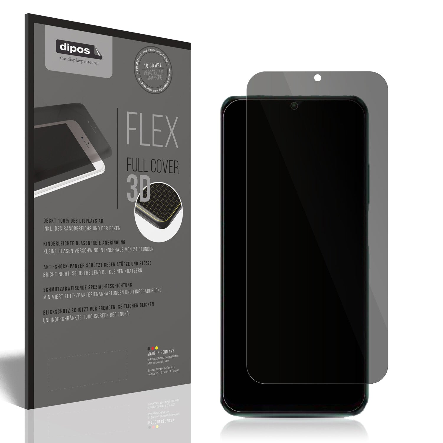 Blickschutzfolie von dipos passend für WALTON Primo R10, 100% Displayabdeckung und blasenfreie Montage