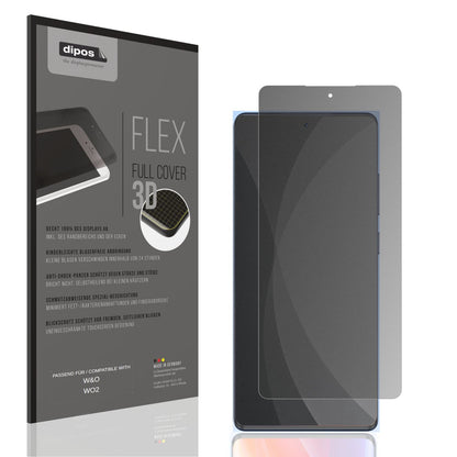 Blickschutzfolie von dipos passend für W&amp;O WO2, 100% Displayabdeckung und blasenfreie Montage