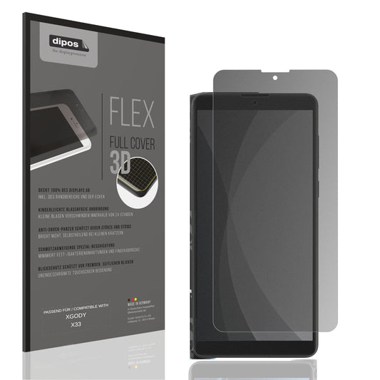 Blickschutzfolie von dipos passend für XGODY X33, 100% Displayabdeckung und blasenfreie Montage