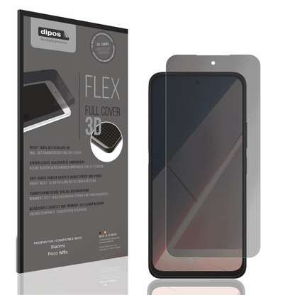 Blickschutzfolie von dipos passend für Xiaomi Poco M8s, 100% Displayabdeckung und blasenfreie Montage