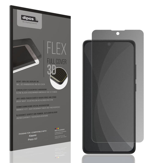 Blickschutzfolie von dipos passend für Xiaomi Poco X7, 100% Displayabdeckung und blasenfreie Montage