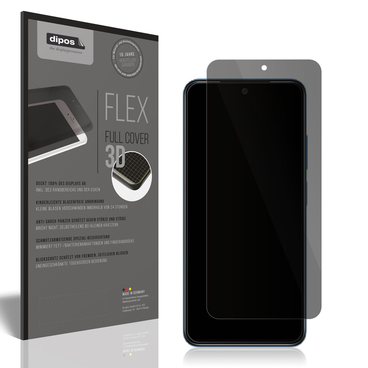 Blickschutzfolie von dipos passend für Xiaomi Redmi Note 11 4G, 100% Displayabdeckung und blasenfreie Montage