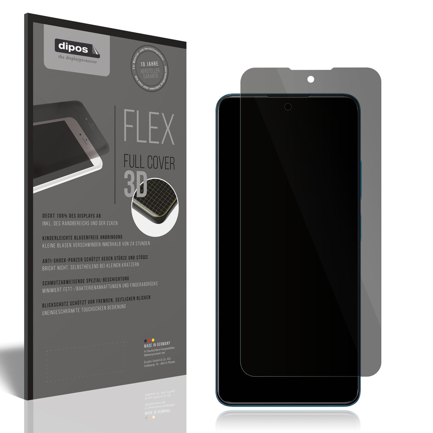 Blickschutzfolie von dipos passend für Xiaomi Redmi Note 12 Pro 4G 2209116AG, 100% Displayabdeckung und blasenfreie Montage