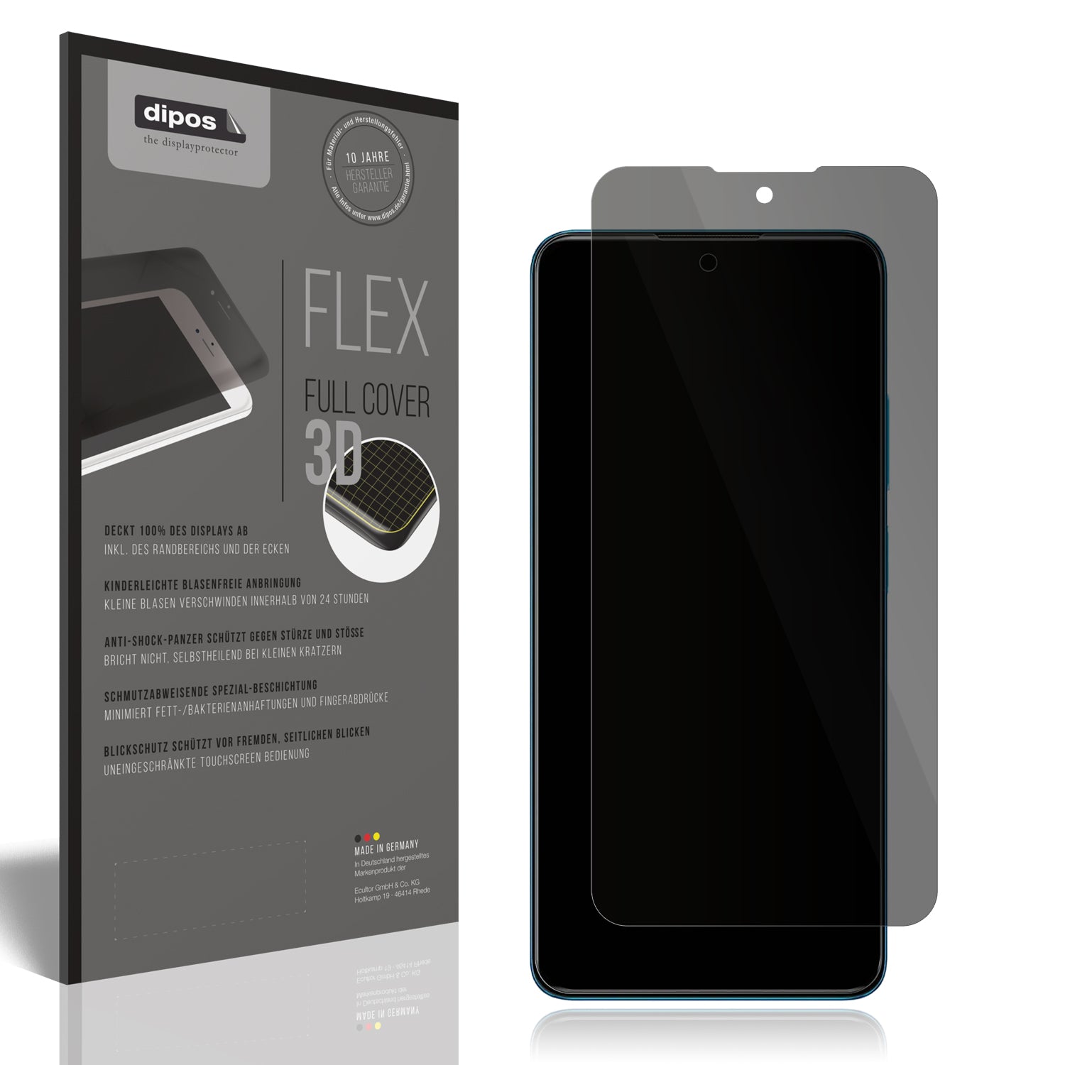 Blickschutzfolie von dipos passend für Xiaomi Redmi Note 12 Pro 4G 2209116AG, 100% Displayabdeckung und blasenfreie Montage