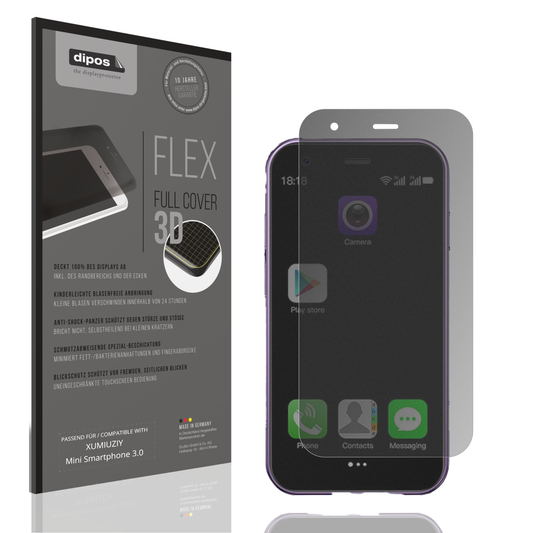 Blickschutzfolie von dipos passend für XUMIUZIY Mini Smartphone 3.0, 100% Displayabdeckung und blasenfreie Montage