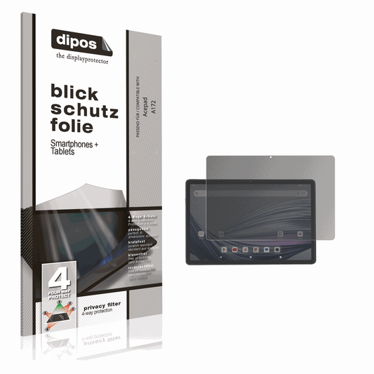 Blickschutzfolie von dipos passend für Acepad A172, präziser Zuschnitt und blasenfrei montiert