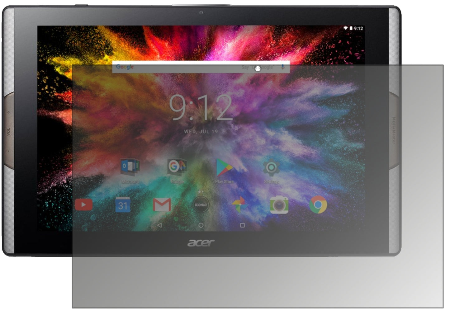 Blickschutzfolie von dipos passend für Acer Iconia Tab 10 A3-A50, präziser Zuschnitt und blasenfrei montiert