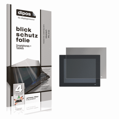 Blickschutzfolie von dipos passend für Advantech PPC-3120, präziser Zuschnitt und blasenfrei montiert