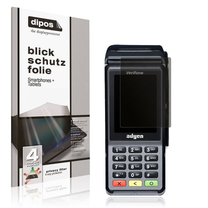 Blickschutzfolie von dipos passend für Adyen V400c Plus, präziser Zuschnitt und blasenfrei montiert