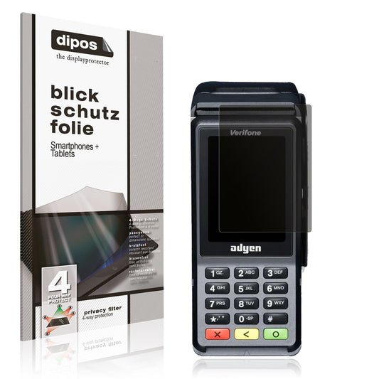 Blickschutzfolie von dipos passend für Adyen V400c Plus, präziser Zuschnitt und blasenfrei montiert