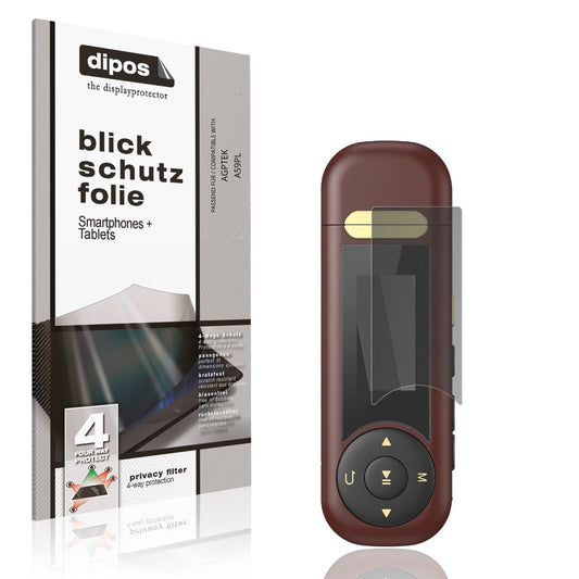Blickschutzfolie von dipos passend für AGPTEK A59PL, präziser Zuschnitt und blasenfrei montiert