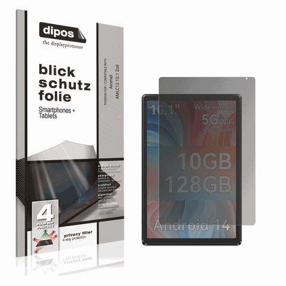 Blickschutzfolie von dipos passend für Ainmel AMLC12 10.1 Zoll, präziser Zuschnitt und blasenfrei montiert