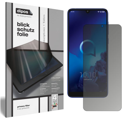 Blickschutzfolie von dipos passend für Alcatel 3L, präziser Zuschnitt und blasenfrei montiert