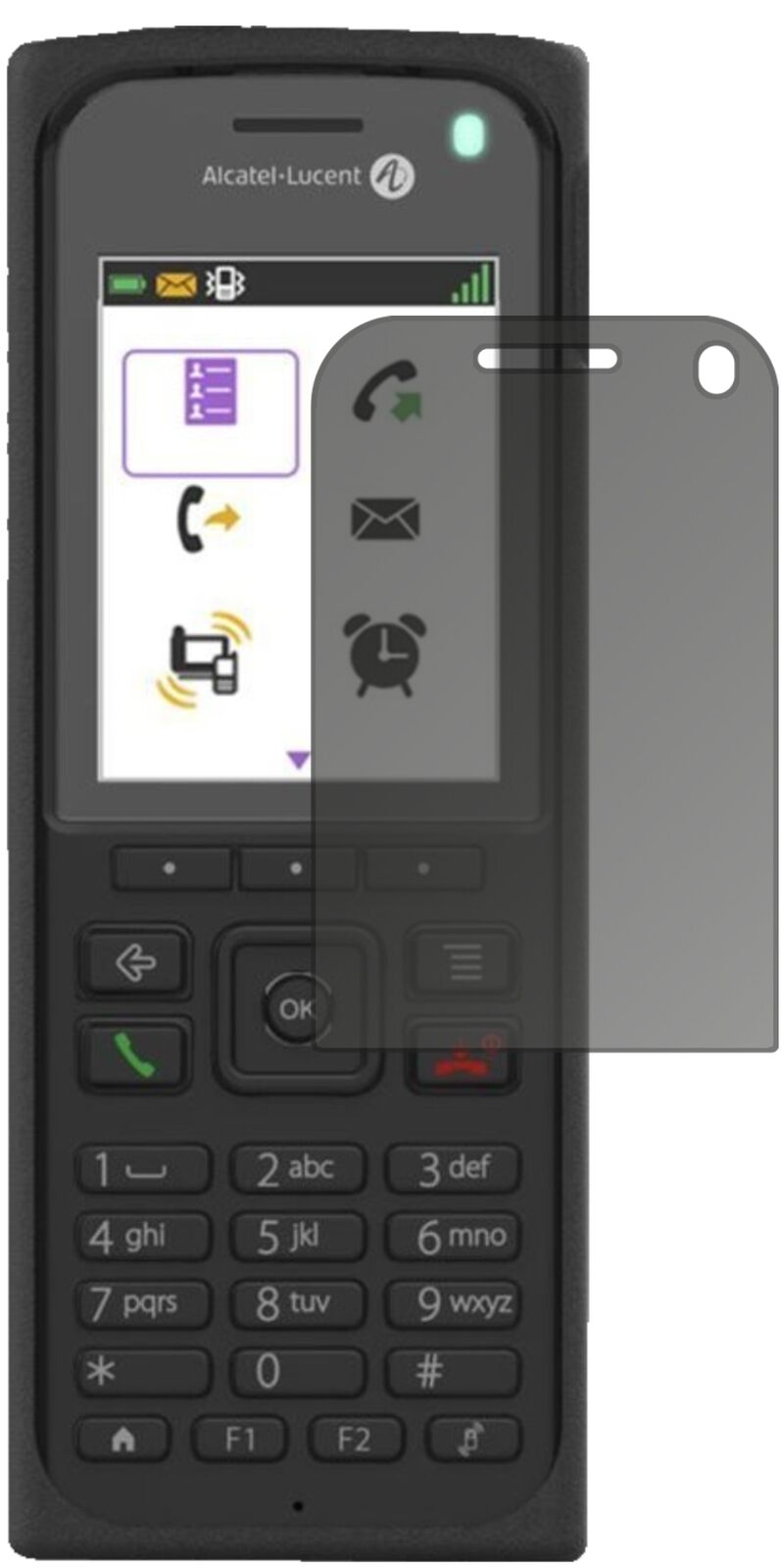 Blickschutzfolie von dipos passend für Alcatel 8262EX, präziser Zuschnitt und blasenfrei montiert