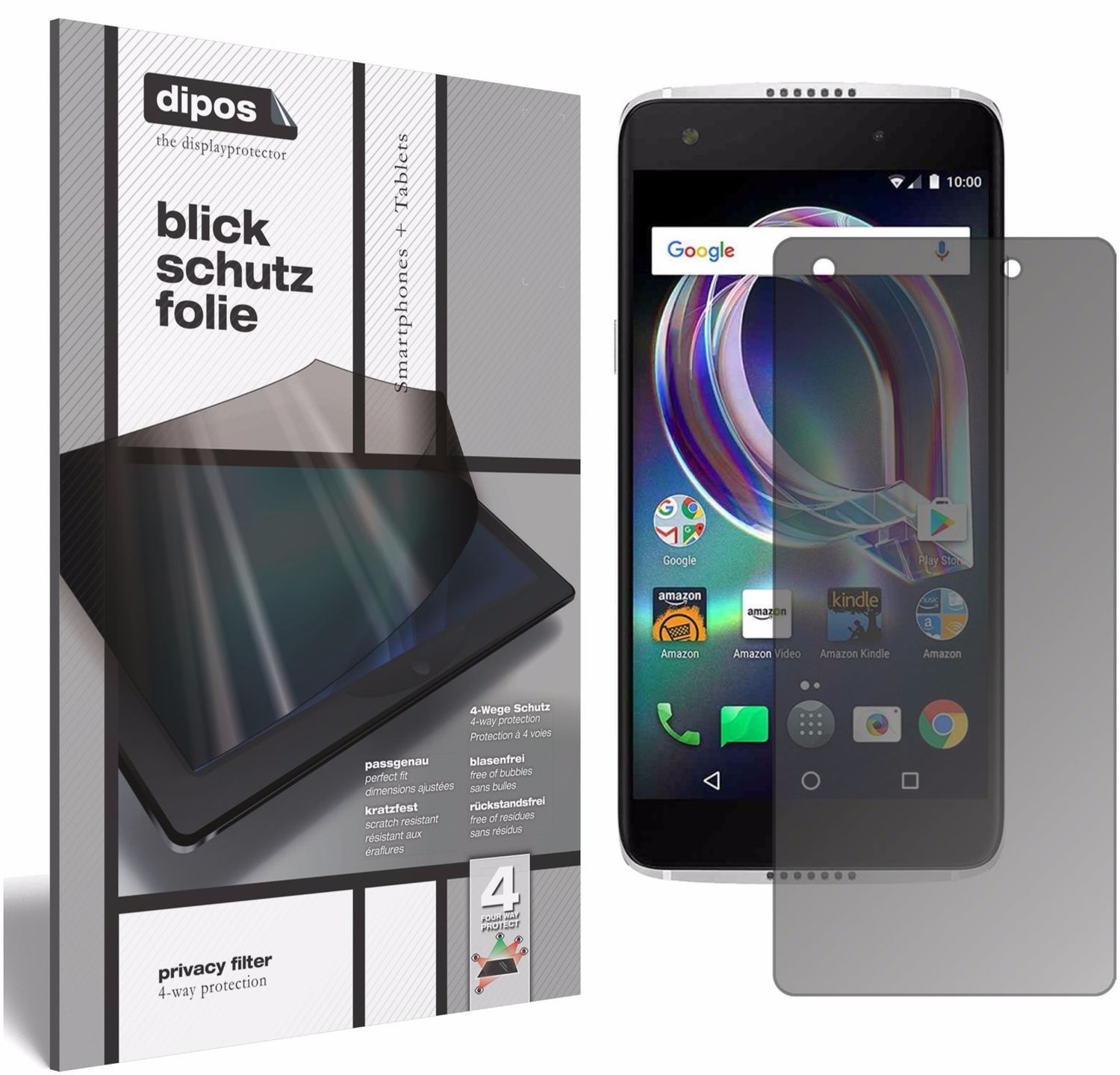 Blickschutzfolie von dipos passend für Alcatel  Idol 5s, präziser Zuschnitt und blasenfrei montiert
