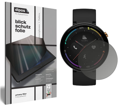 Blickschutzfolie von dipos passend für Amazfit Verge 2, präziser Zuschnitt und blasenfrei montiert