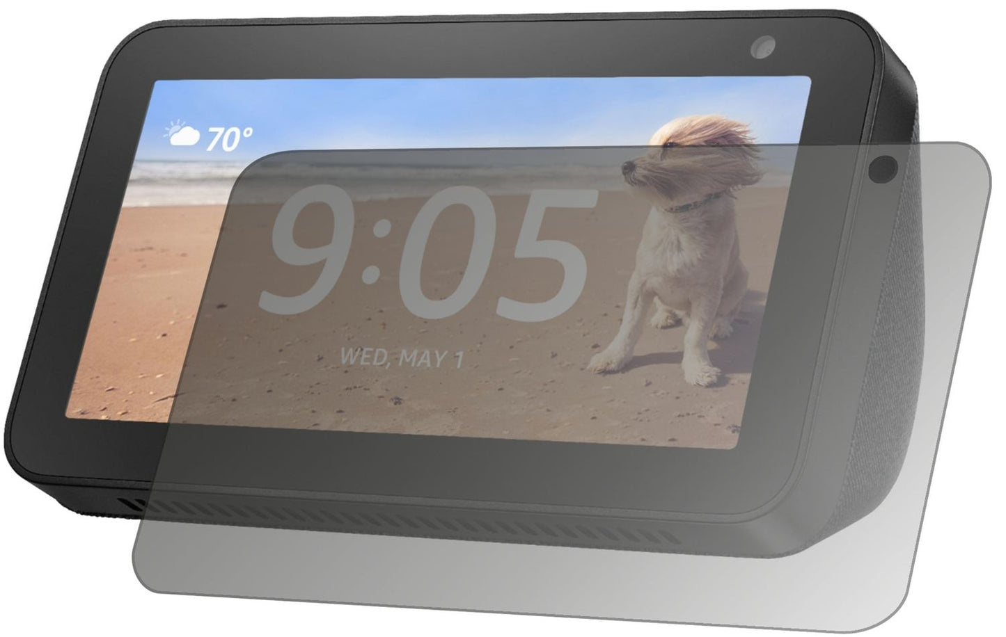 Blickschutzfolie von dipos passend für Amazon Echo Show 5, präziser Zuschnitt und blasenfrei montiert