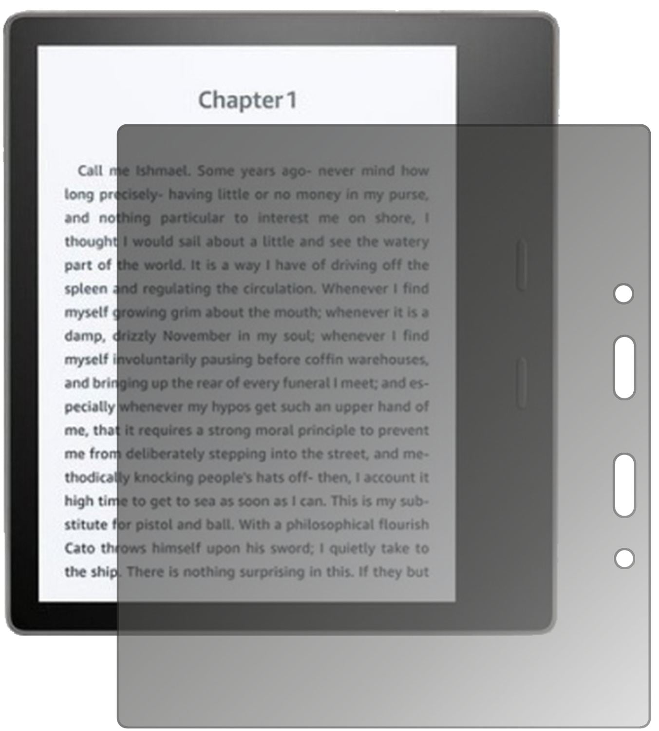Blickschutzfolie von dipos passend für Amazon Kindle Oasis (2019), präziser Zuschnitt und blasenfrei montiert