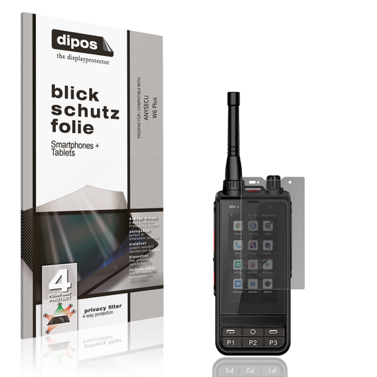 Blickschutzfolie von dipos passend für ANYSECU W6 Plus, präziser Zuschnitt und blasenfrei montiert