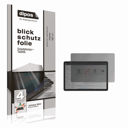 Blickschutzfolie von dipos passend für Aobante K80 10.1, präziser Zuschnitt und blasenfrei montiert