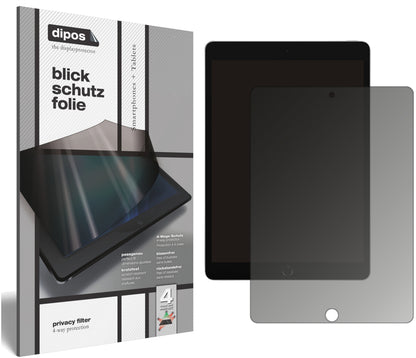 Blickschutzfolie von dipos passend für Apple iPad 10.2 Zoll (2021), präziser Zuschnitt und blasenfrei montiert