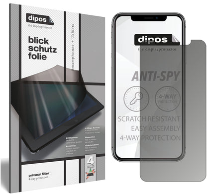 Blickschutzfolie von dipos passend für Apple iPhone 11 Pro Max, präziser Zuschnitt und blasenfrei montiert