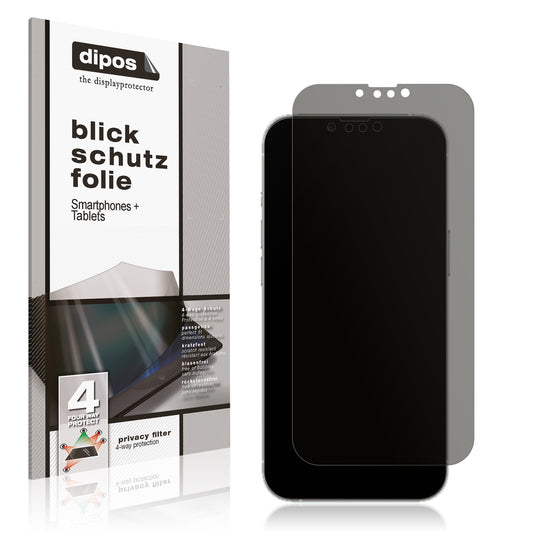 Blickschutzfolie von dipos passend für Apple iPhone 14 Plus, präziser Zuschnitt und blasenfrei montiert