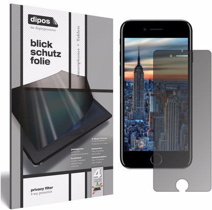 Blickschutzfolie von dipos passend für Apple iPhone 7, präziser Zuschnitt und blasenfrei montiert